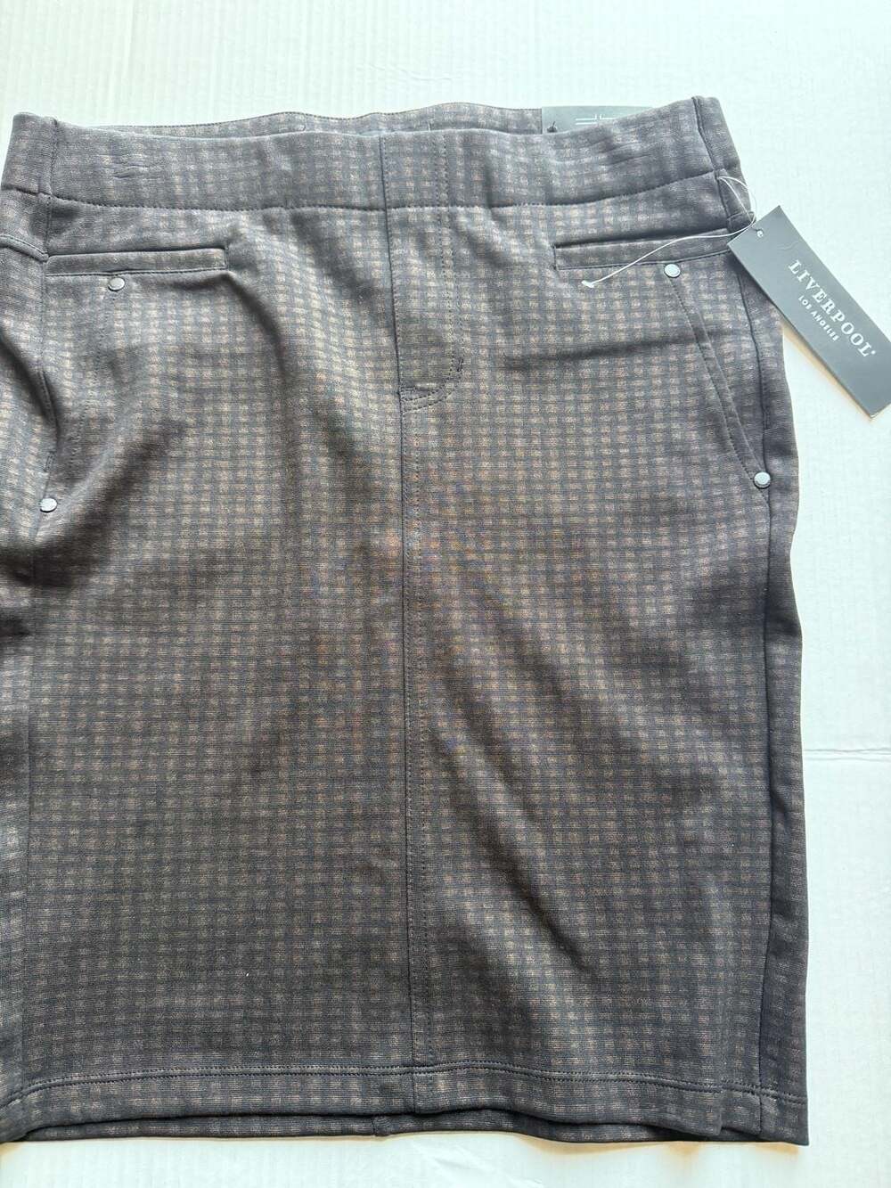 Liverpool Los Angeles Plaid Patterned Pencil Skirt Size 6/28